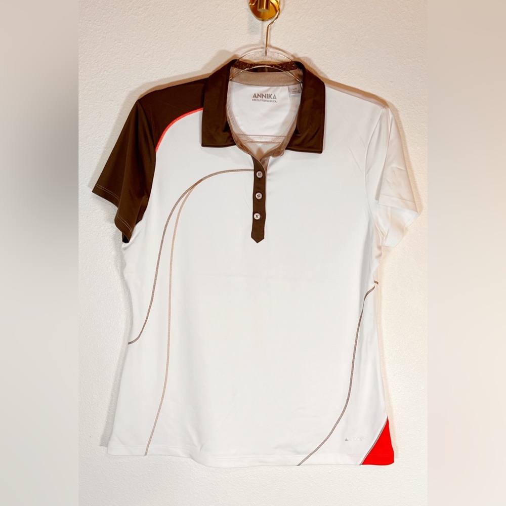 Annika Cutter & Buck Color Block Golf Top Size L